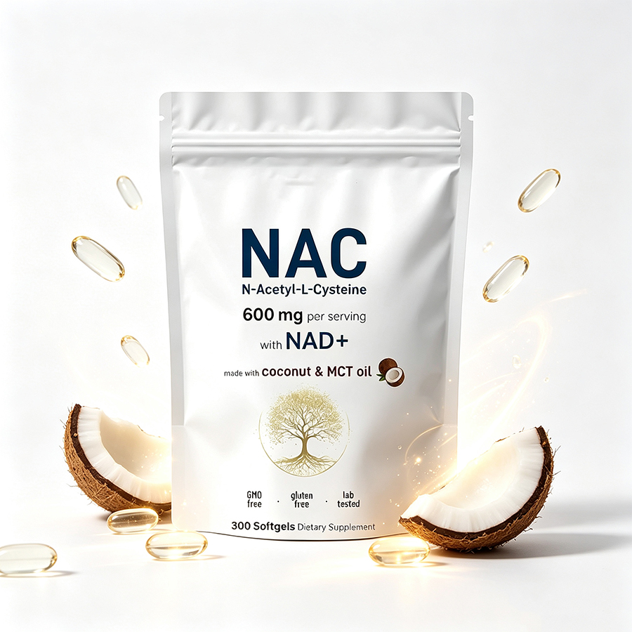 Mct Oil Coconut - NAC 600mg Softgels with NAD+ Coconut