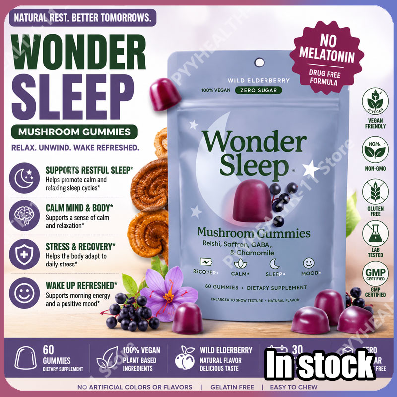 Melatonin Sleep Gummy - WonderSleep Mushroom Gummies Supplement for Sleep