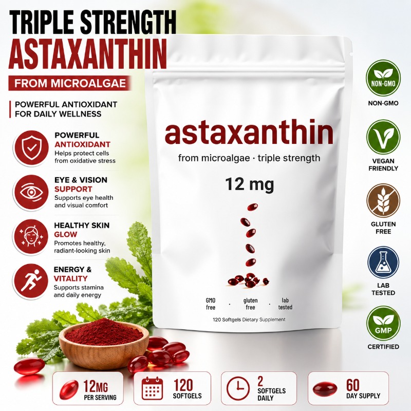 Mct Oil Coconut - Astaxanthin Softgels 12mg with MCT Coconut