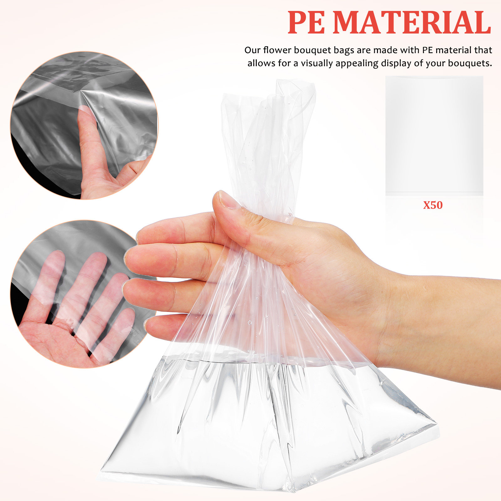 50pcs Flower Bags Plastic Fres - Nutrition & Fitness Class 评论和价格