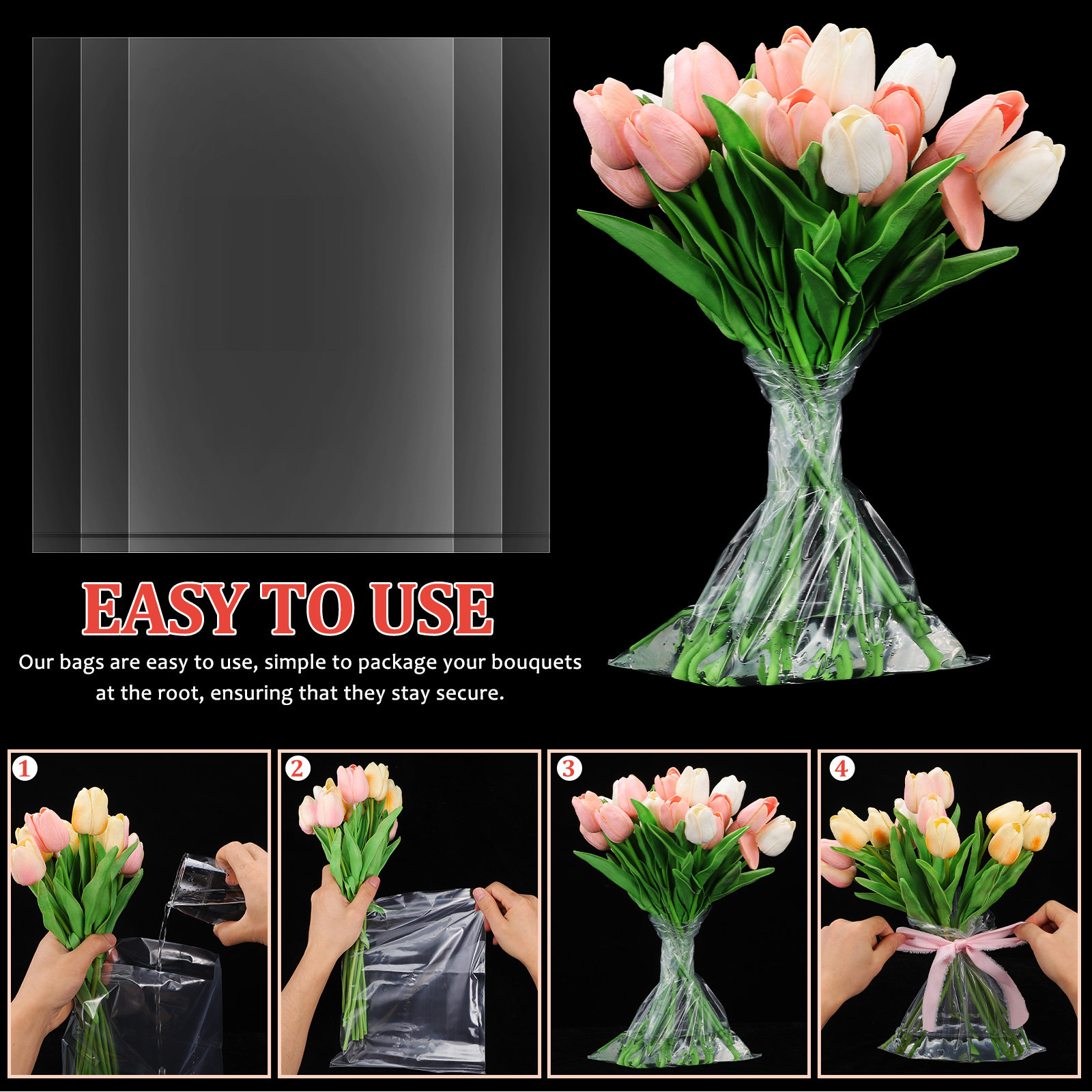 50pcs Flower Bags Plastic Fres - Nutrition & Fitness Class 评论和价格